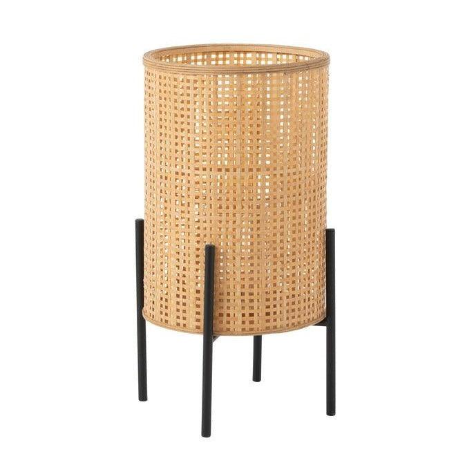 Lantaarn Op Voet Bamboo Naturel Large - Lantaarn - J-Line - livinglovely.nl