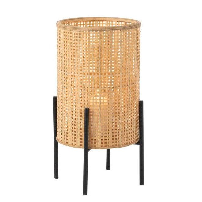 Lantaarn Op Voet Bamboo Naturel Large - Lantaarn - J-Line - livinglovely.nl