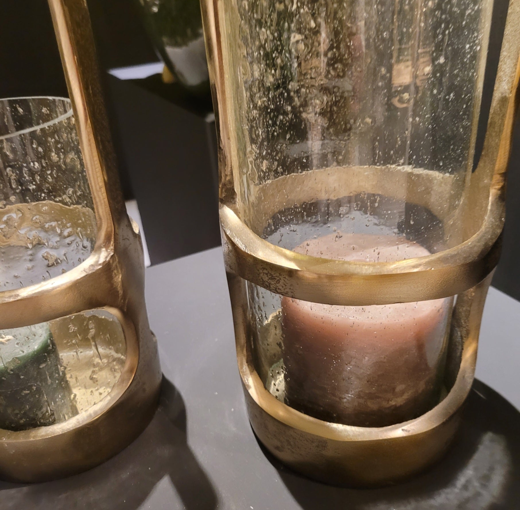 Lantaarn Rahana S - 14x14x40 cm - Aluminium - Goud PTMD - Lantaarn - PTMD - livinglovely.nl