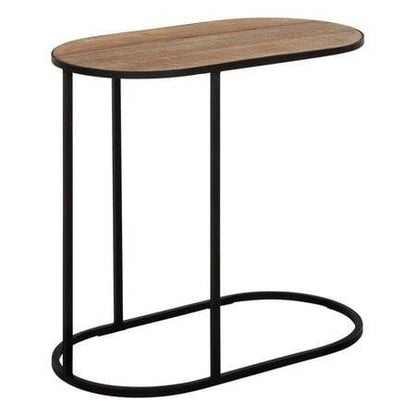 Naturel ovale laptoptafel Terra naast de bank vooraanzicht