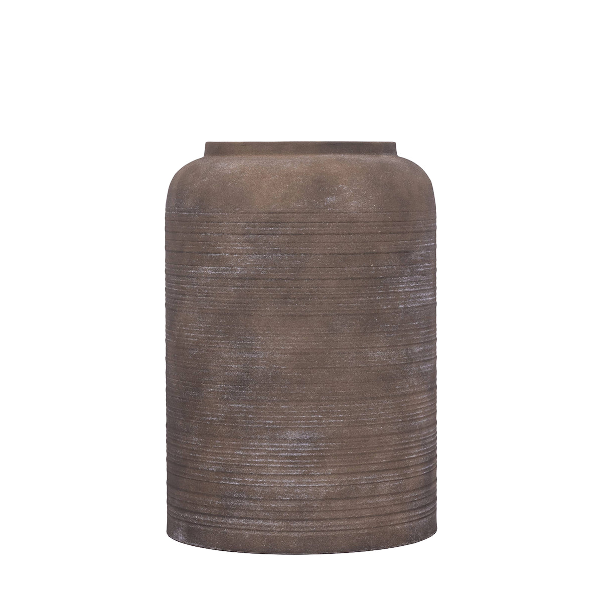 Lavada pot medium van PTMD, hoge donkerbruine plantenpot van plaatijzer