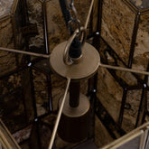 Layra Brass Stone Veneer Hanging Lamp Antique PTMD - Hanglamp - PTMD - livinglovely.nl