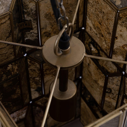 Layra Brass Stone Veneer Hanging Lamp Antique PTMD - Hanglamp - PTMD - livinglovely.nl