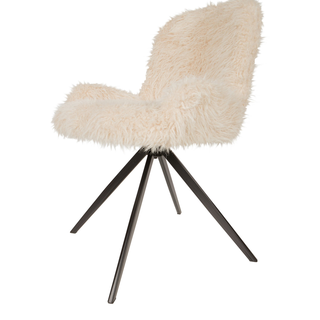 Leander Dining Chair Hair Beige PTMD - Eetkamerstoel - PTMD - livinglovely.nl