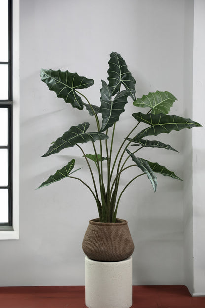 Leaves Plant Green Alocasia Plant In Pot L 117x137x140cm PTMD - Kunstplant - PTMD - livinglovely.nl