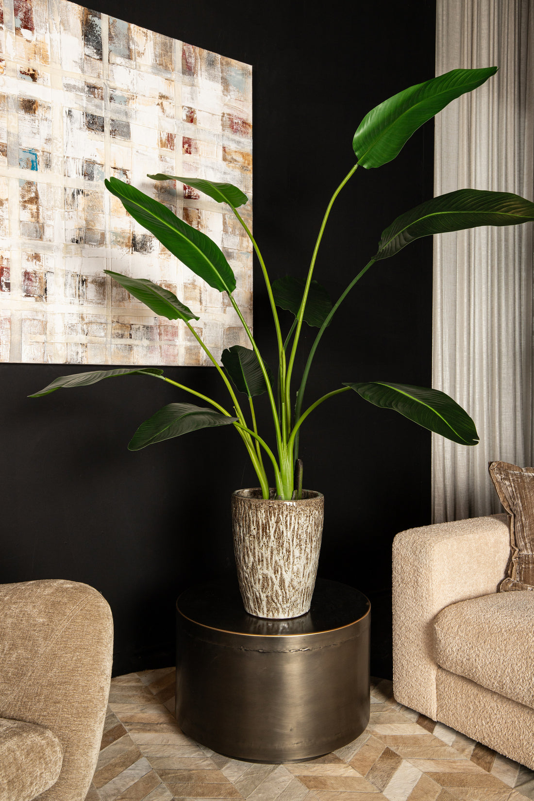 Leaves Plant Green PE Real Touch Strelitzia M 85x73x150cm PTMD - Kunstplant - PTMD - livinglovely.nl