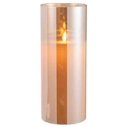Ledlamp Blinkend Glas Goud Large - LED Kaars - J-Line - livinglovely.nl