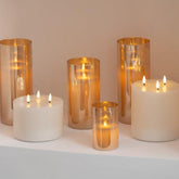 Ledlamp Blinkend Glas Goud Medium - LED Kaars - J-Line - livinglovely.nl