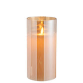Ledlamp Blinkend Glas Goud Medium - LED Kaars - J-Line - livinglovely.nl
