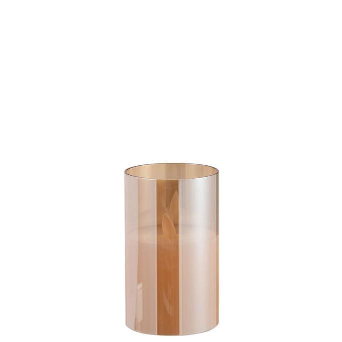 Ledlamp Blinkend Glas Goud Small - LED Kaars - J-Line - livinglovely.nl