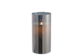 Ledlamp Blinkend Glas Grijs Medium - LED Kaars - J-Line - livinglovely.nl