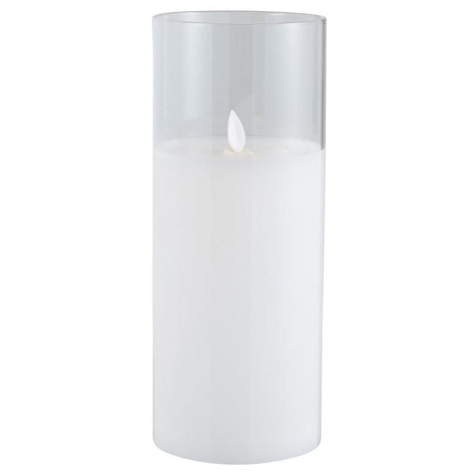 Ledlamp Blinkend Glas Transparant Large - LED Kaars - J-Line - livinglovely.nl