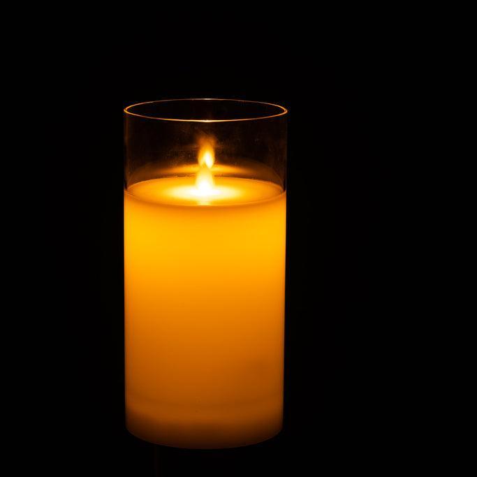 Ledlamp Shining Glass Transparent Medium - LED Kaars - J-Line - livinglovely.nl