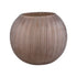 Levente Sand Carved Glass Bowl Shaped Vase Ribbed 19,5x17,5cm PTMD - Vaas - PTMD - livinglovely.nl