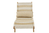 Ligbed + Kussen Strepen Geweven Plastiek/Teak Wit/Naturel - Ligbed - J-Line - livinglovely.nl