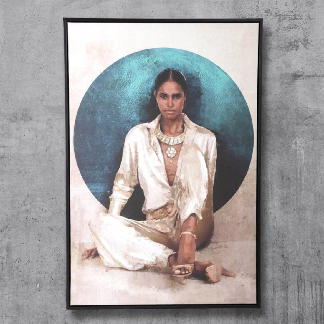 Lilyann Naturel Polyester Painting Woman Large PTMD - Schilderij - PTMD - livinglovely.nl