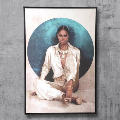 Lilyann Naturel Polyester Painting Woman Large PTMD - Schilderij - PTMD - livinglovely.nl