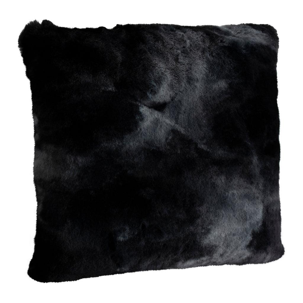Linde Black faux fur cushion square S PTMD - Kussen - PTMD - livinglovely.nl