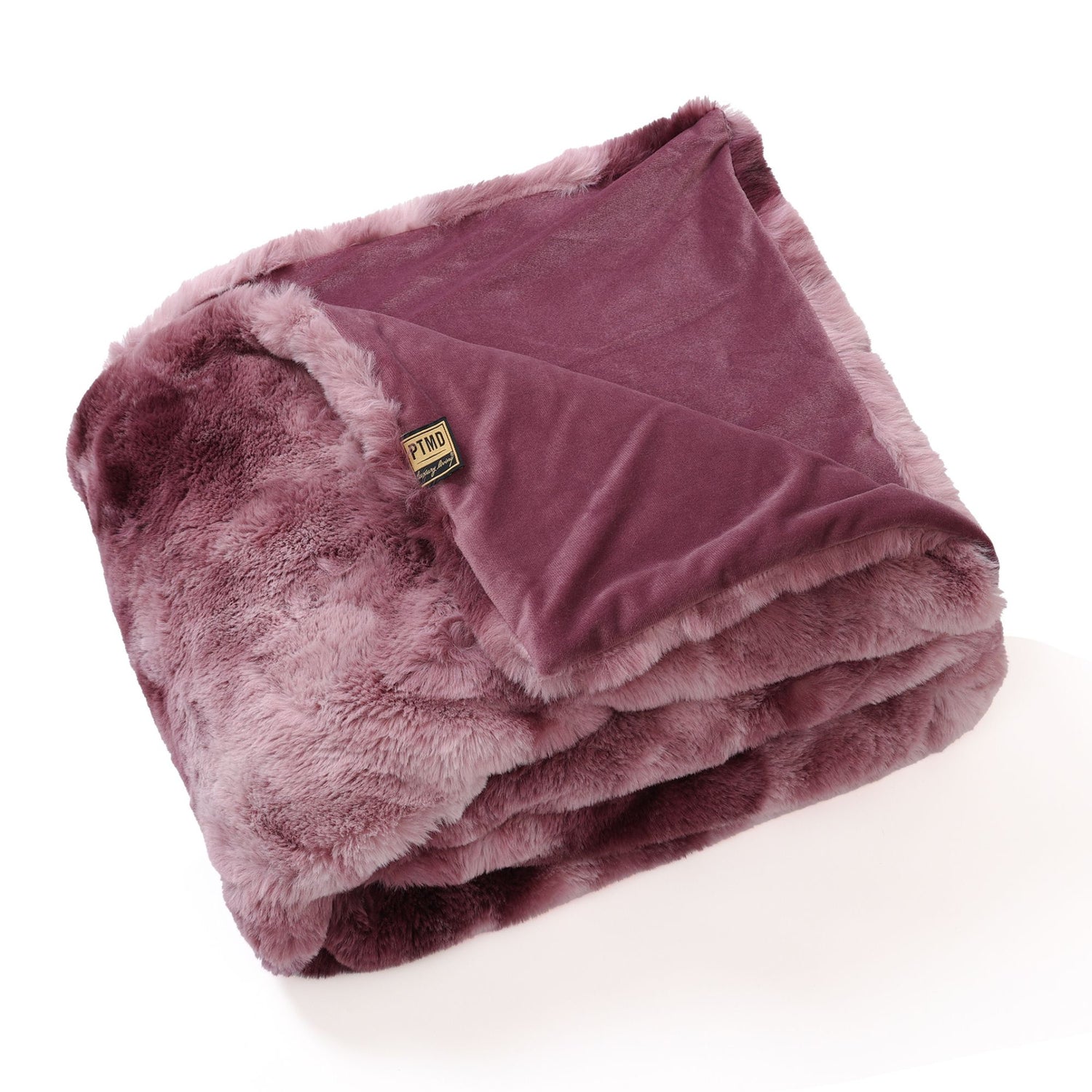 Linde Burgundy Faux Fur Bedspread Giftbox 220x240 PTMD - Poef - PTMD - livinglovely.nl