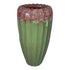 Linex Green ceramic pot organic ribbed round S PTMD - Pot - PTMD - livinglovely.nl
