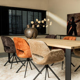 Link Dining chair beige fabric with metal legs PTMD - Eetkamerstoel - PTMD - livinglovely.nl