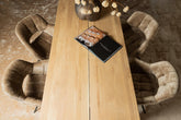 Link Dining chair beige fabric with metal legs PTMD - Eetkamerstoel - PTMD - livinglovely.nl