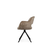 Link Dining chair beige fabric with metal legs PTMD - Eetkamerstoel - PTMD - livinglovely.nl