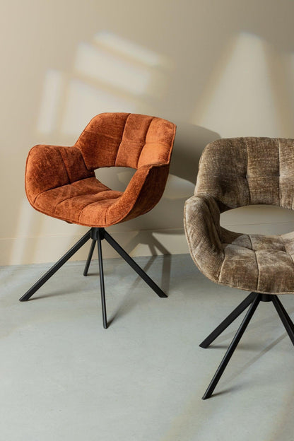 Link Dining chair beige fabric with metal legs PTMD - Eetkamerstoel - PTMD - livinglovely.nl
