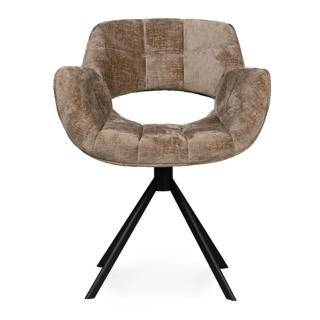 Link Dining chair beige fabric with metal legs PTMD - Eetkamerstoel - PTMD - livinglovely.nl