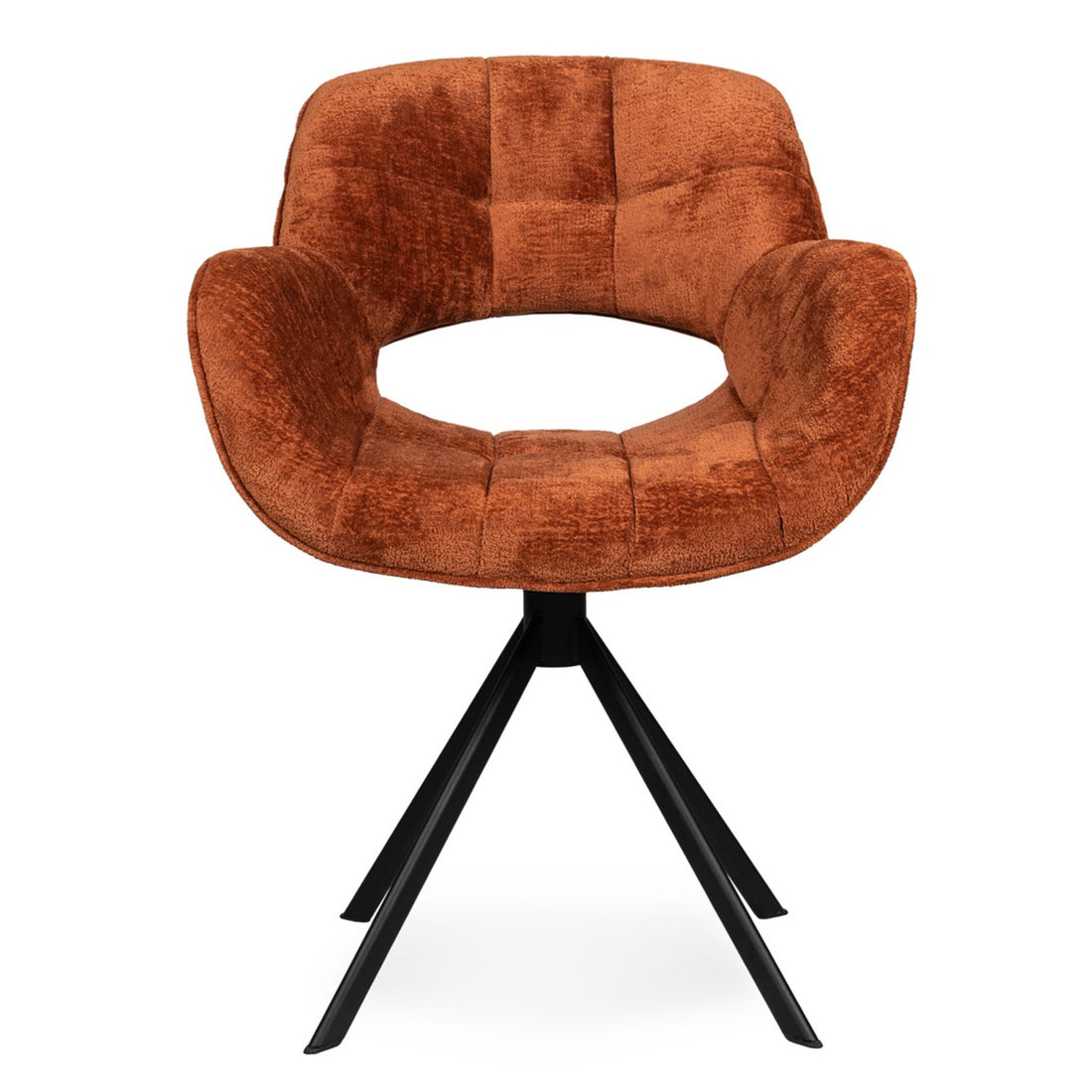Link Dining chair berge 3032 rust fabric metal leg PTMD - Eetkamerstoel - PTMD - livinglovely.nl