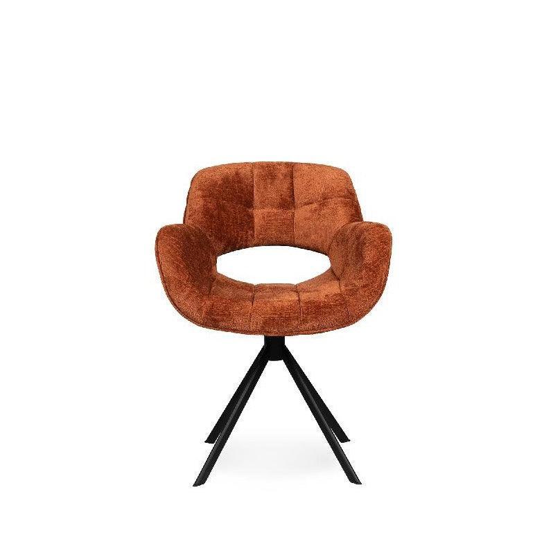 Link Dining Chair Berge 3032 Rust Fabric With Meta PTMD , Eetkamerstoel , PTMD , livinglovely.nl