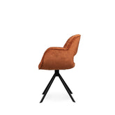 Link Dining Chair Berge 3032 Rust Fabric With Meta PTMD , Eetkamerstoel , PTMD , livinglovely.nl