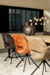 Link Dining Chair Berge 3032 Rust Fabric With Meta PTMD , Eetkamerstoel , PTMD , livinglovely.nl