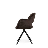 Link Dining chair dark brown fabric with metal leg PTMD - Eetkamerstoel - PTMD - livinglovely.nl