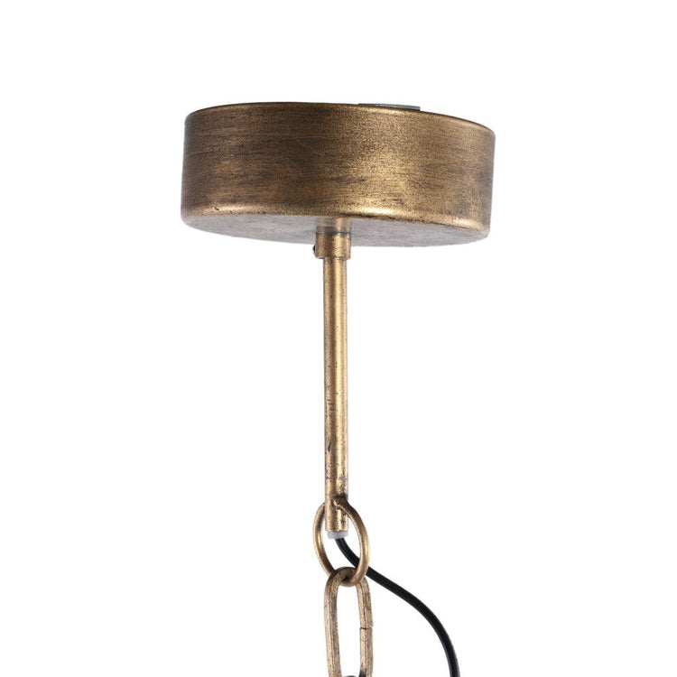 Linnes Brass metal hanging lamp scales round PTMD , Hanglamp , PTMD , livinglovely.nl