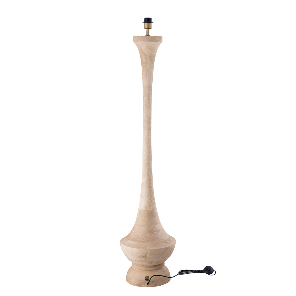 livinglovely.nl - Ahid Natural mango wood classic floor lamp round PTMD - Vloerlamp - PTMD - livinglovely.nl