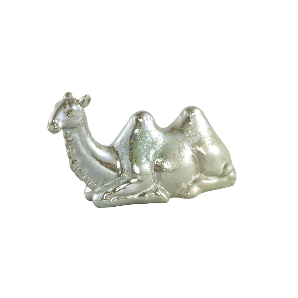 livinglovely.nl - Aidan Gold green glazed ceramic camel statue lying PTMD - Beeld - PTMD - livinglovely.nl