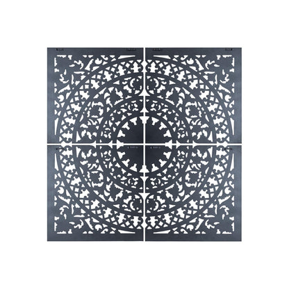 livinglovely.nl - Akoulina Black MDF Antique Carved Wallpanel 4 pcs PTMD - Wandpaneel - PTMD - livinglovely.nl