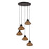 livinglovely.nl - Anna Brown textured glass hanging lamp 5 bulbs big PTMD - Hanglamp - PTMD - livinglovely.nl