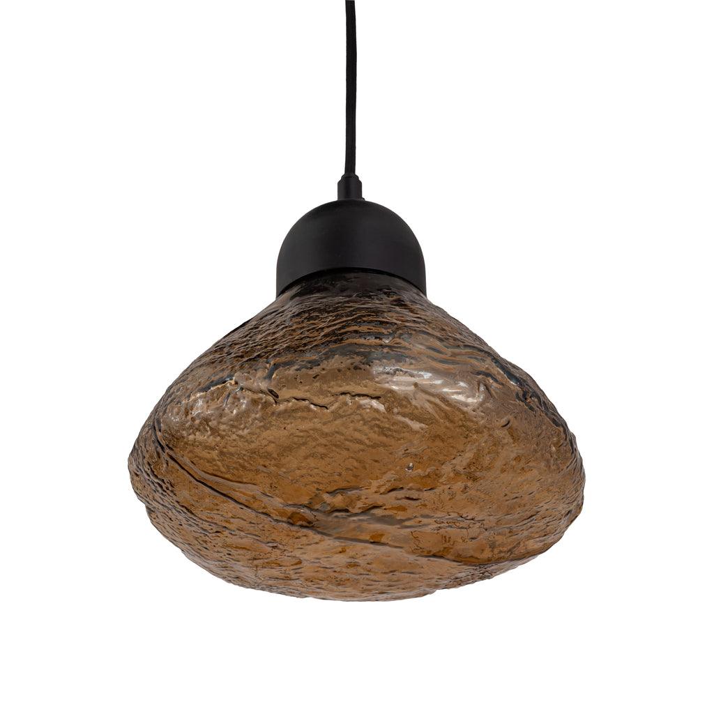 livinglovely.nl - Anna Brown textured glass hanging lamp 5 bulbs big PTMD - Hanglamp - PTMD - livinglovely.nl