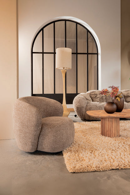 livinglovely.nl - Aphrodite Taupe fauteuil legacy 3 mink fabric PTMD - Fauteuil - PTMD - livinglovely.nl