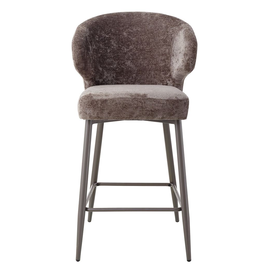 livinglovely.nl - Ares Grey bar chair aphrodite 7 mocco clay leg PTMD - Barkruk - PTMD - livinglovely.nl