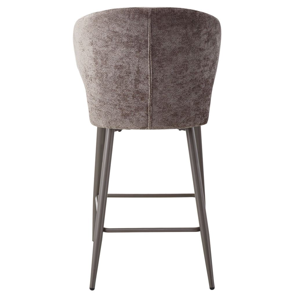 livinglovely.nl - Ares Grey bar chair aphrodite 7 mocco clay leg PTMD - Barkruk - PTMD - livinglovely.nl