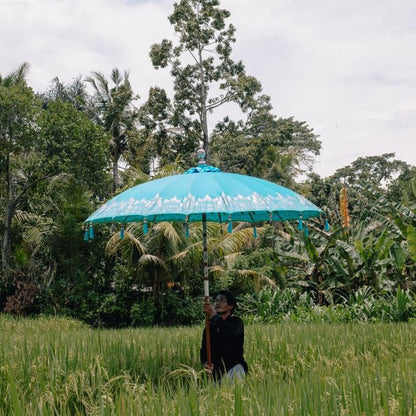 livinglovely.nl - Bali Parasol - Blauw Half Zilver - 180cm - Parasol - Todo Bien - livinglovely.nl