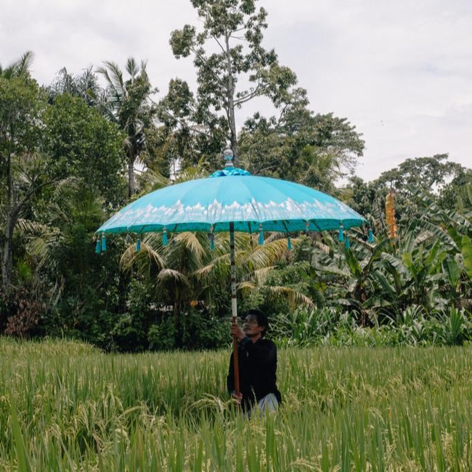 livinglovely.nl - Bali Parasol - Blauw Half Zilver - 250cm - Parasol - Todo Bien - livinglovely.nl