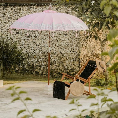 livinglovely.nl - Bali Parasol - Half Zilver Roze - 180cm - Parasol - Todo Bien - livinglovely.nl