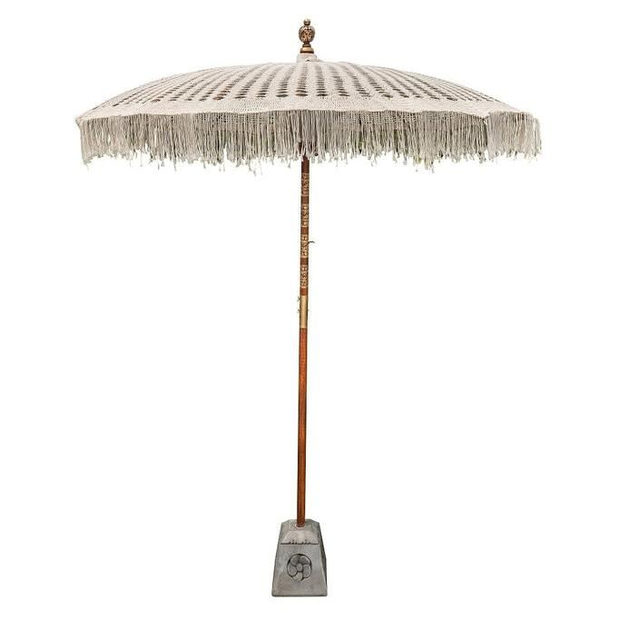 livinglovely.nl - Bali Parasol - Macrame - Créme - 180cm - Parasol - Todo Bien - livinglovely.nl