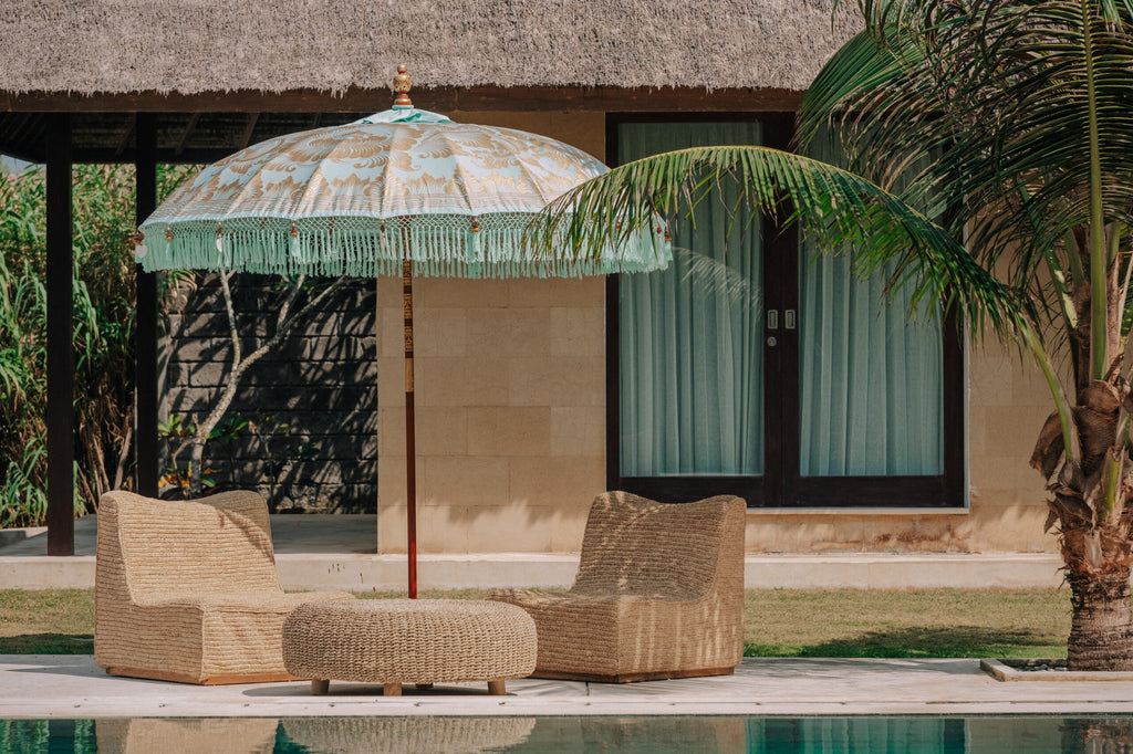 livinglovely.nl - Bali Parasol – Mint Goud – 250cm - Parasol - Todo Bien - livinglovely.nl