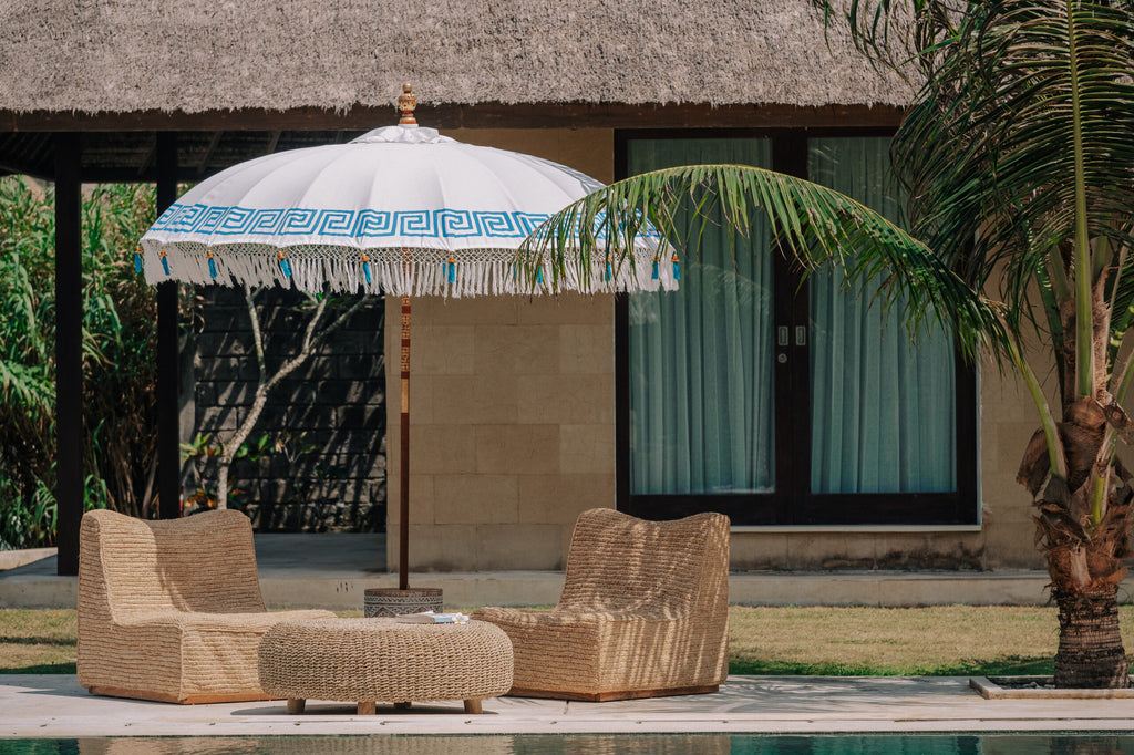 livinglovely.nl - Bali Parasol – Mykonos – Wit - 250cm - Parasol - Todo Bien - livinglovely.nl