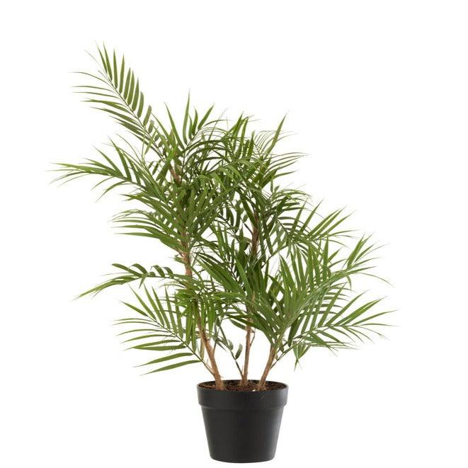 livinglovely.nl - Bergpalm In Pot Plastiek Groen/Zwart Small - Kunstplant - J-Line - livinglovely.nl